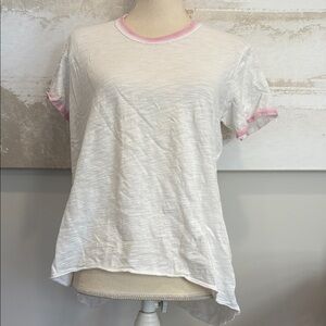 WILT Women's White and Pink Casual babydoll hi-lo top size small